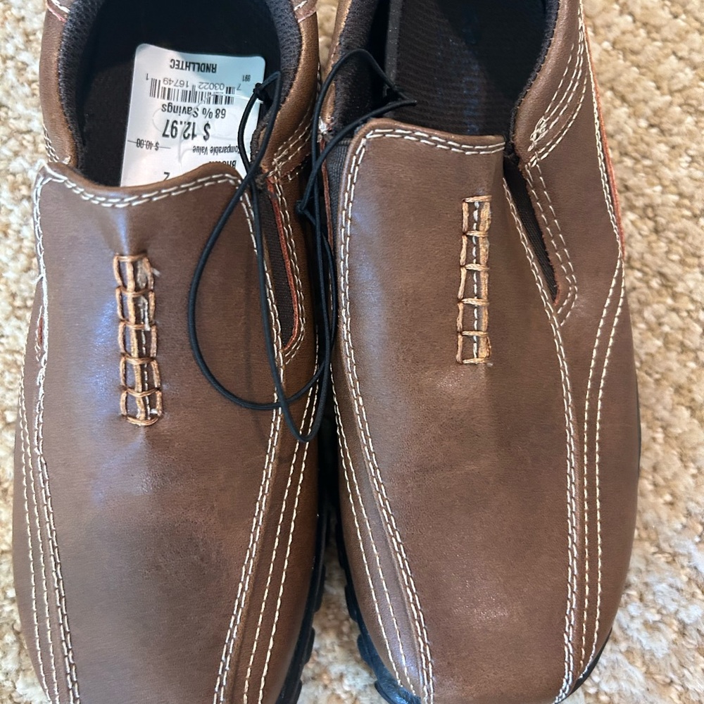 Kids Brown Slip-On Dress Shoes